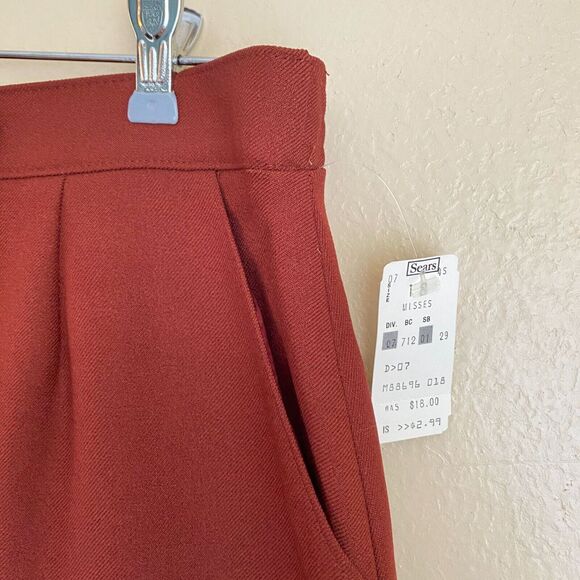 NWT Deadstock VTG Sears Fashion Place Size L Burnt Dark Orange Mod Skirt Pockets - Picture 4 of 8